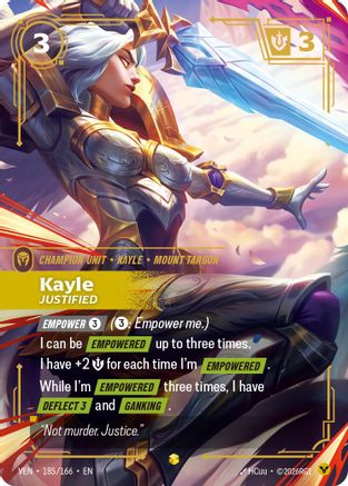 Kayle - Justified (Overnumbered) (185/166) - Vendetta Foil