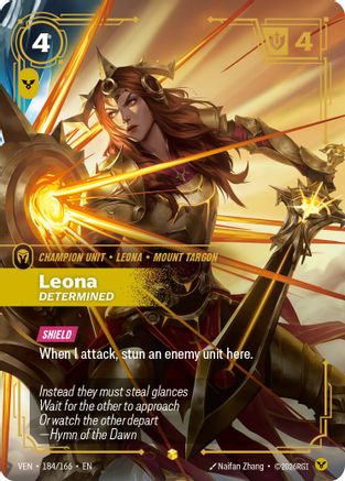 Leona - Determined (Overnumbered) (184/166) - Vendetta Foil