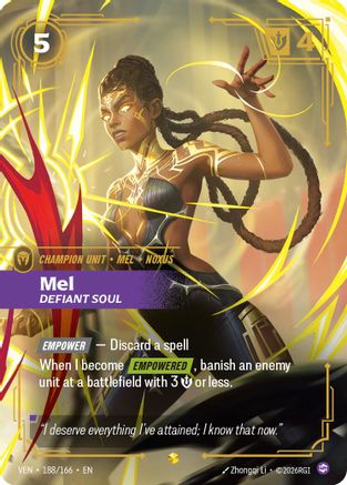 Mel - Defiant Soul (Overnumbered) (188/166) - Vendetta Foil