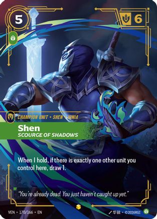 Shen - Scourge of Shadows (Overnumbered) (170/166) - Vendetta Foil