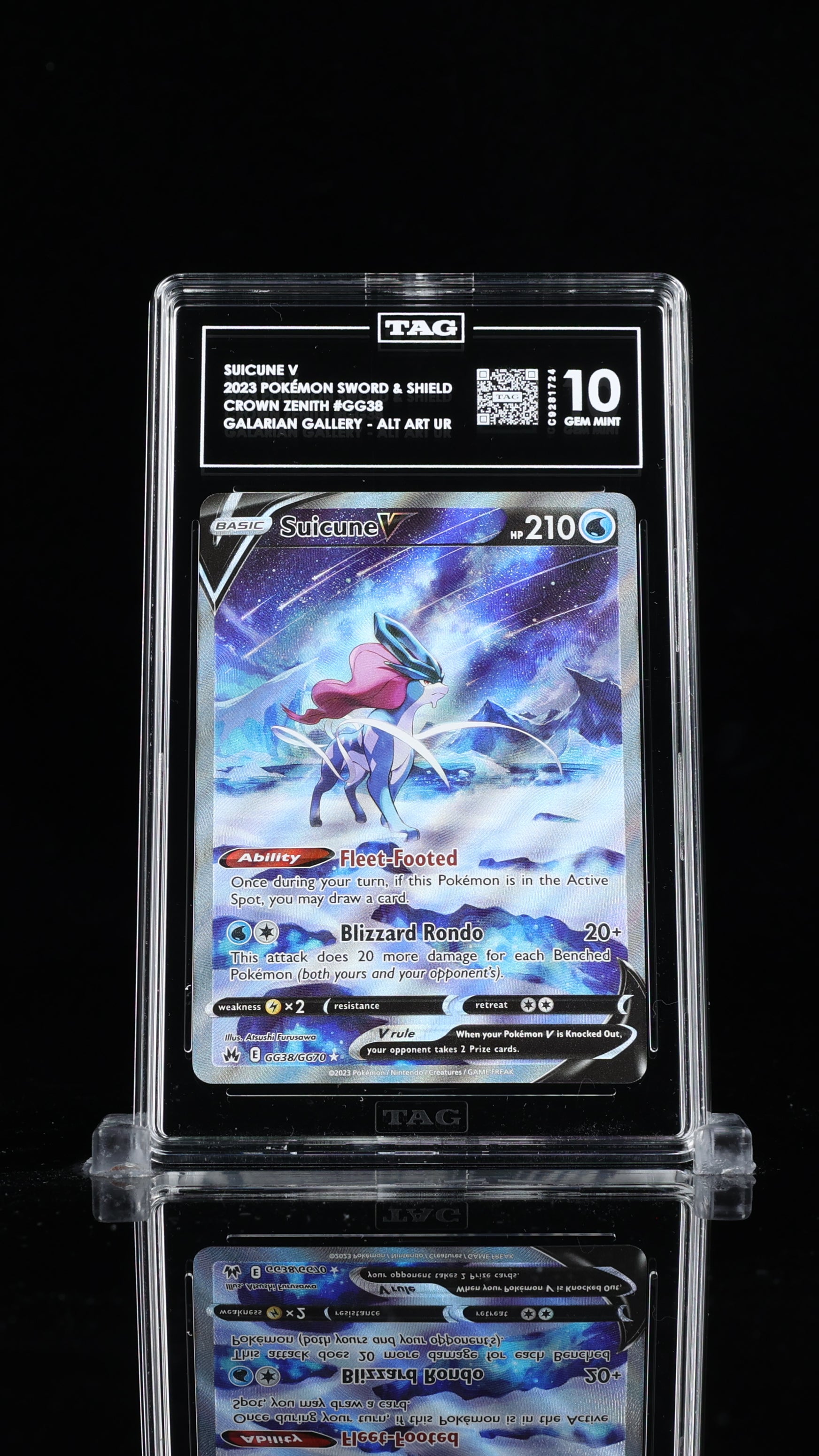 SUICUNE V ALT ART UR #GG38 - TAG 10