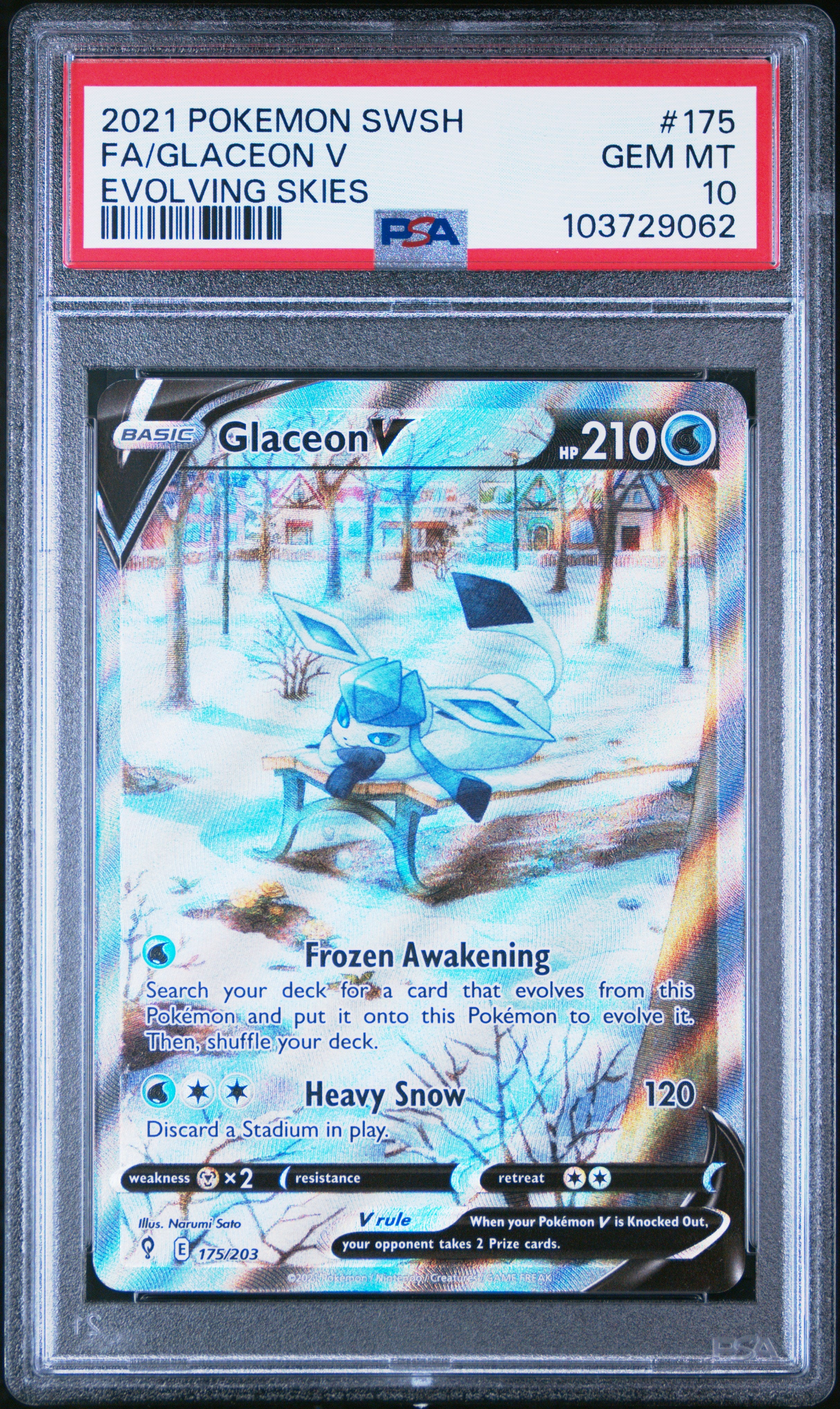 GLACEON V FULL ART #175 - PSA 10