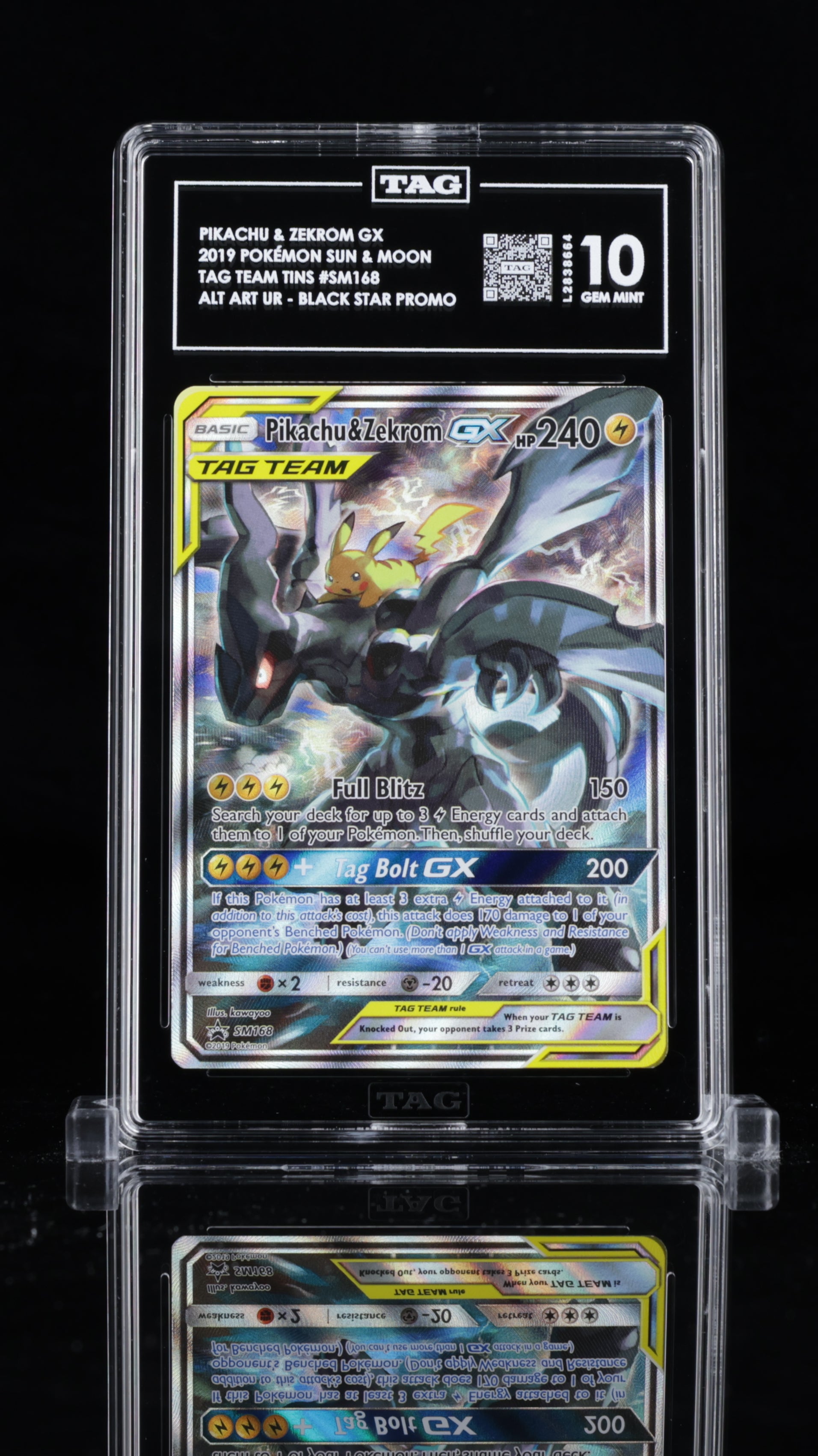 PIKACHU & ZEKROM GX #SM168 - TAG 10