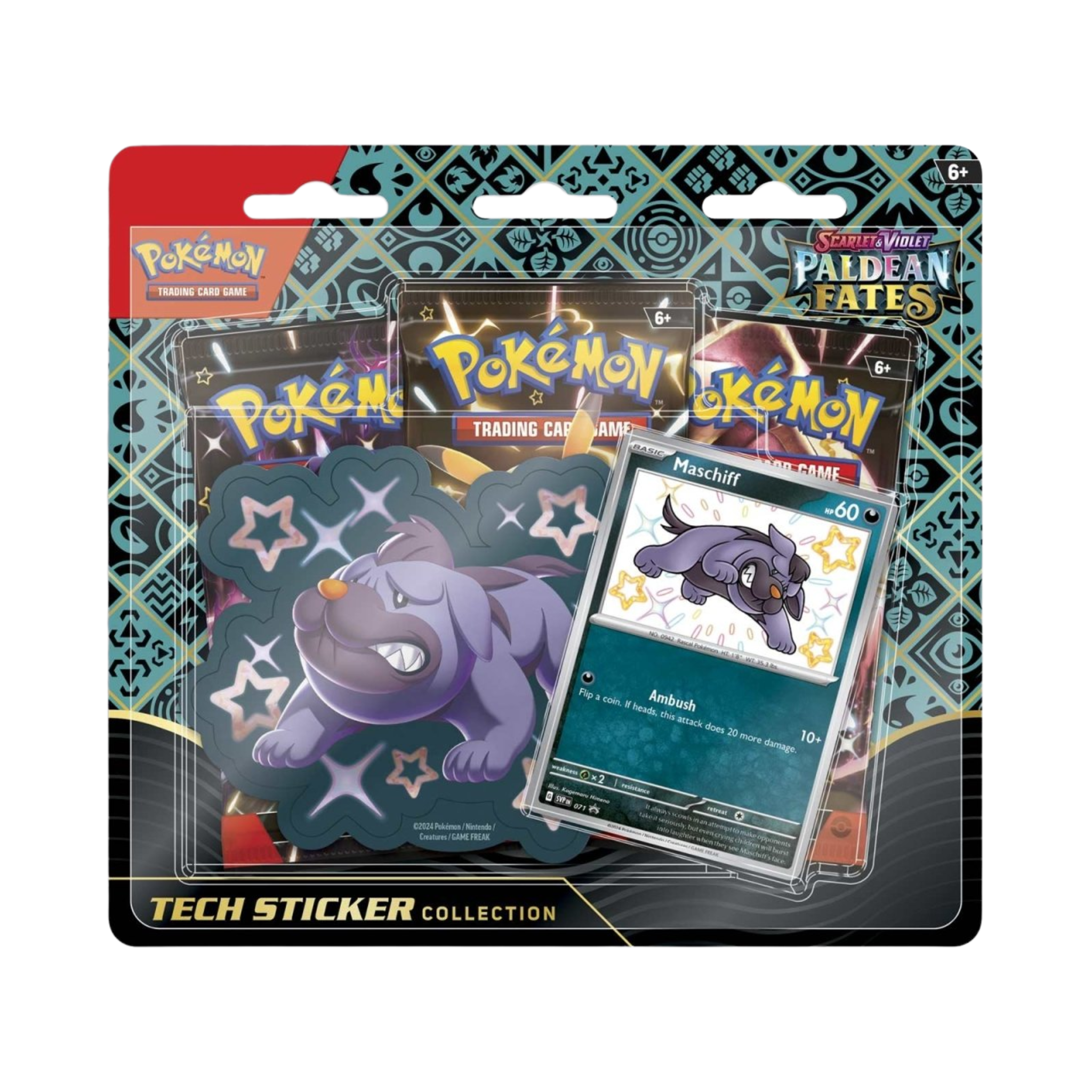 Pokemon Scarlet & Violet Paldean Fates Tech Sticker Collection (Shiny Maschiff)
