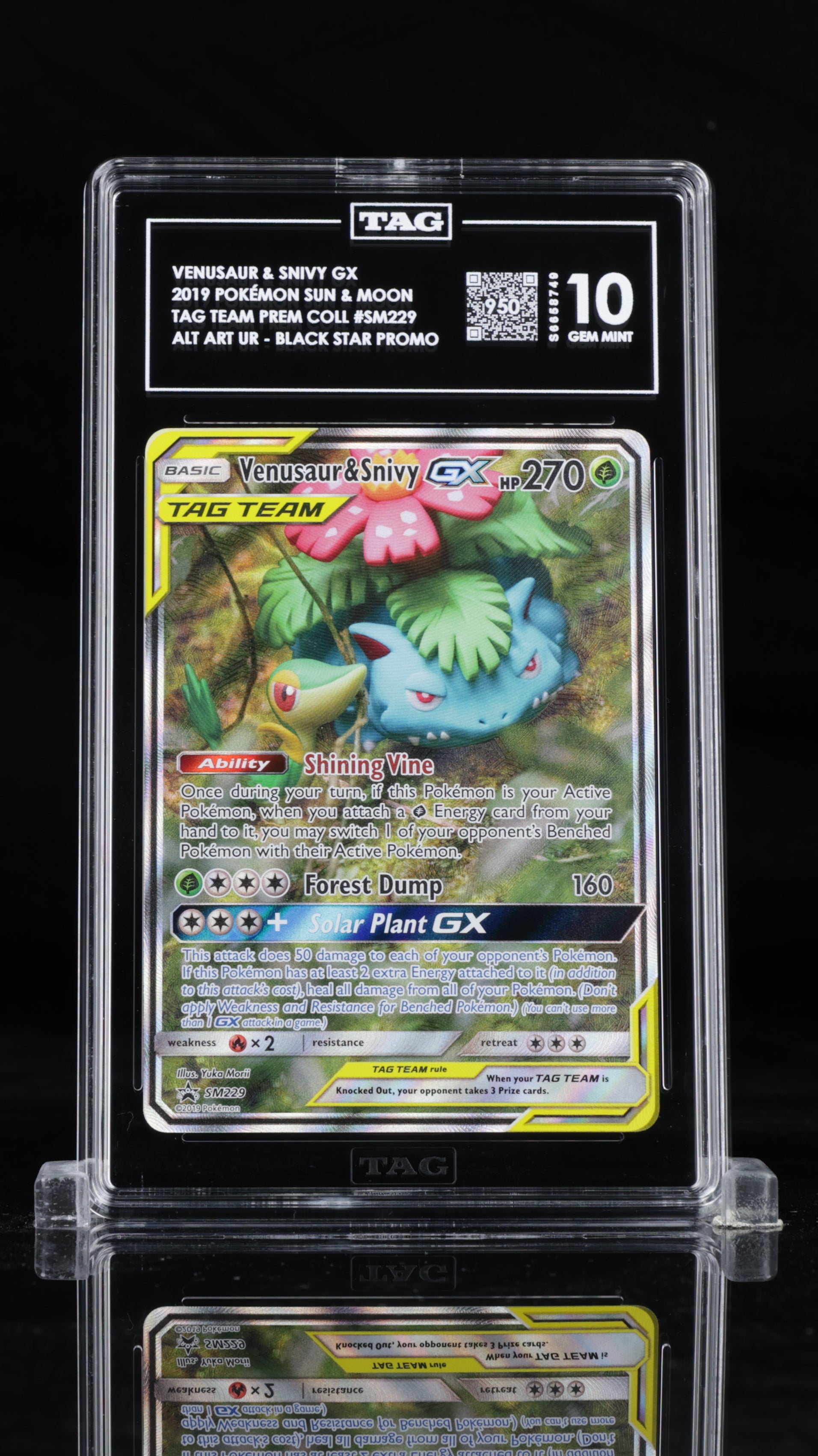 VENUSAUR & SNIVY GX ALT ART UR #SM229 - TAG 10