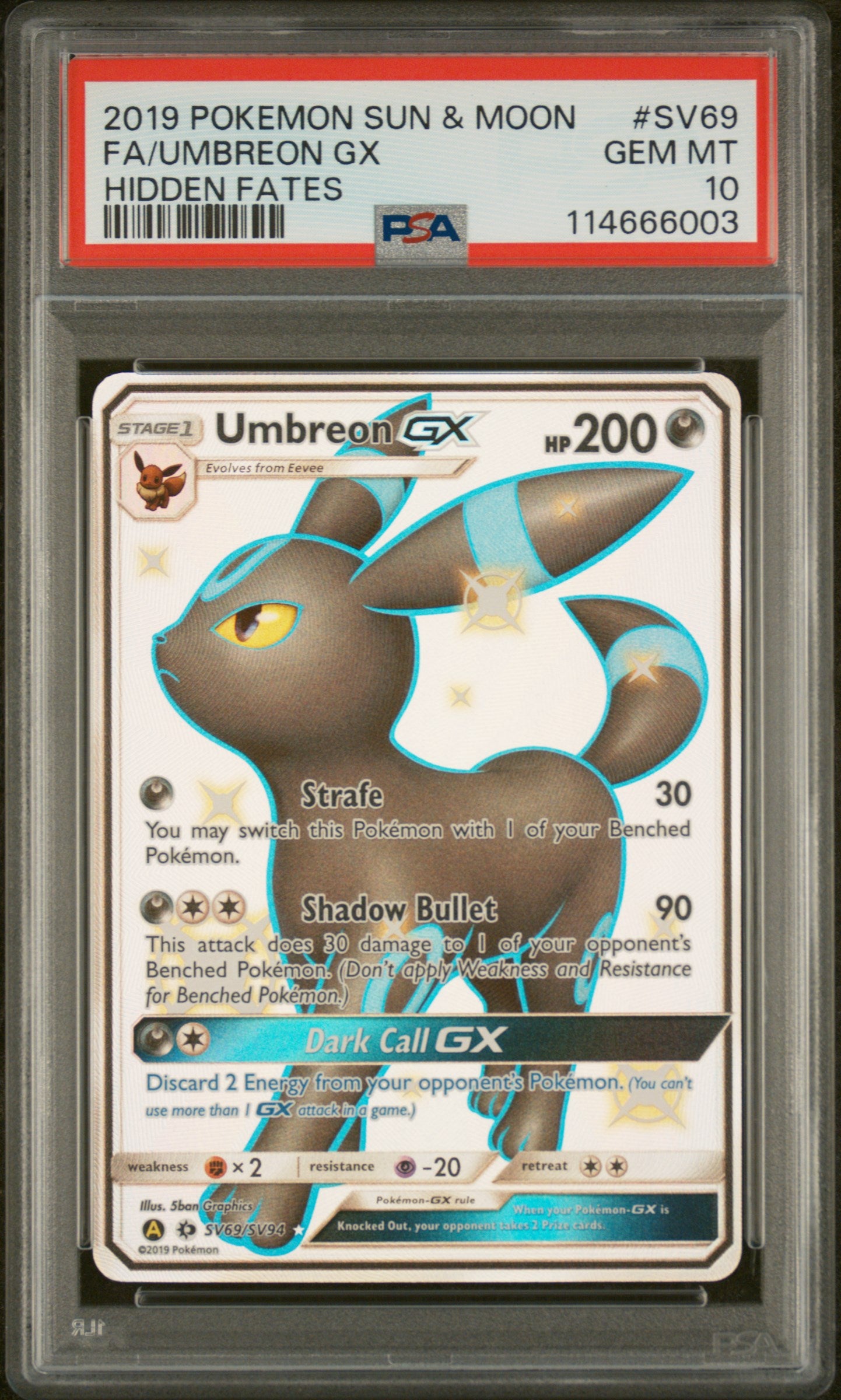 UMBREON GX FULL ART #SV69 - PSA 10