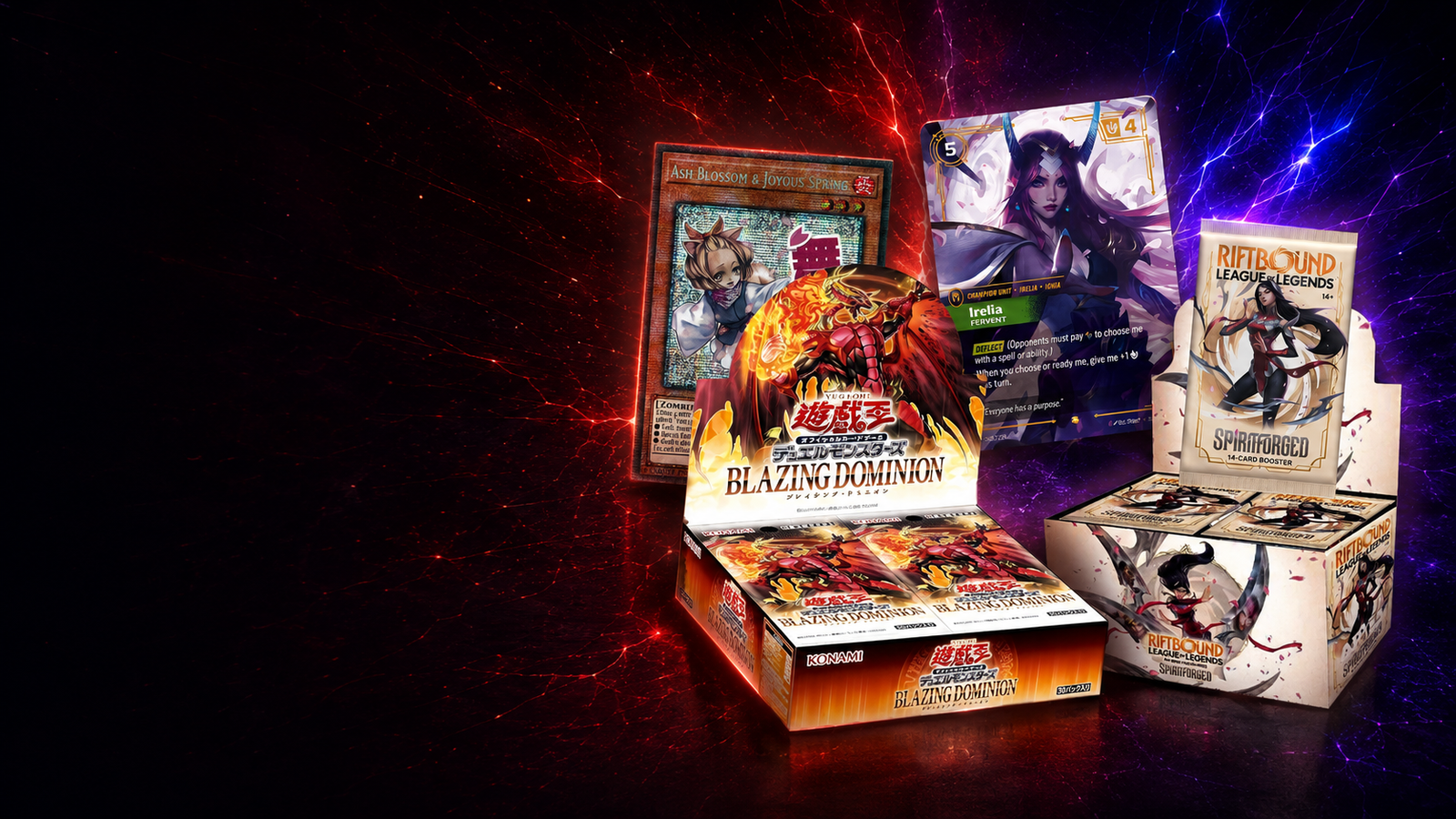 Trading card game hero background